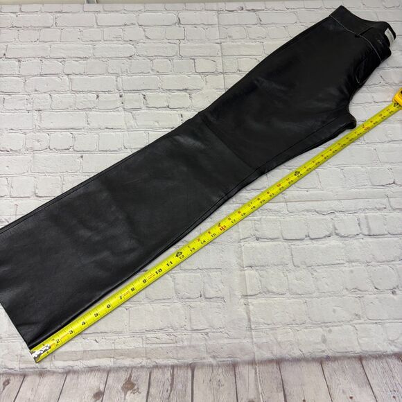 Hugo Buscati Collection Women Genuine Leather Pants Size 4 Raw Hem D041 -29 - Picture 6 of 16